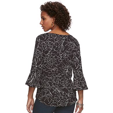 Women's Apt. 9® Printed Bell Sleeve Top