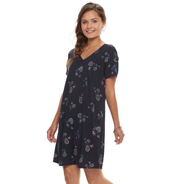 Juniors' Mudd® Lace-Up Shoulder Dress