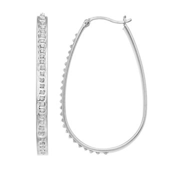 Diamond Mystique Oval Hoop Earrings