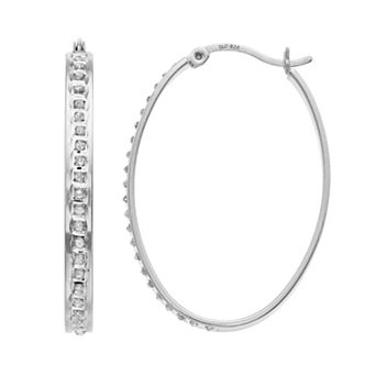 Diamond Mystique Oval Hoop Earrings