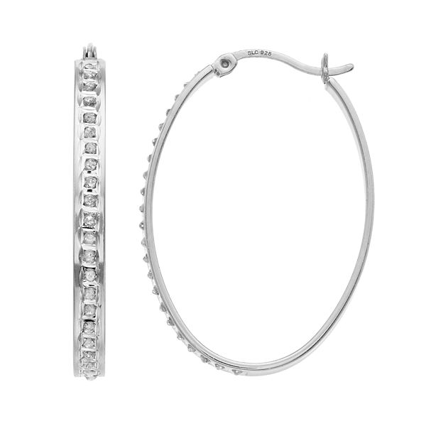 Diamond Mystique Oval Hoop Earrings