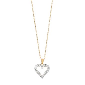 Diamond Mystique Sterling Silver Heart Pendant Necklace