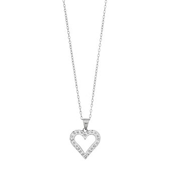 Diamond Mystique Sterling Silver Heart Pendant Necklace