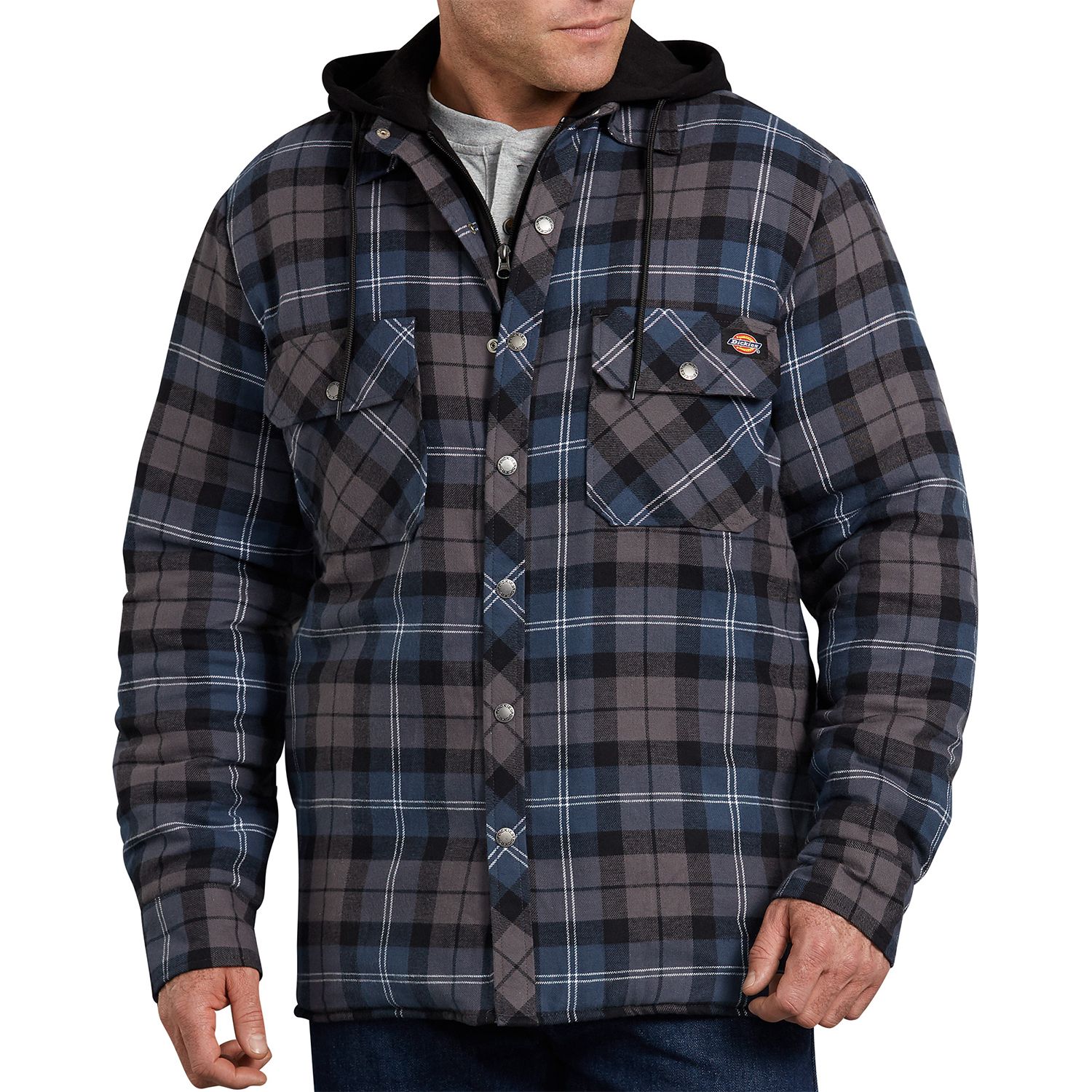 dickies men's canvas shirt jacket with quilted lining