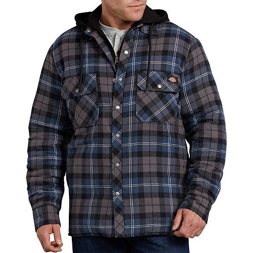 Men's Dickies Relaxed-Fit Plaid Quilted Hooded Shirt Jacket