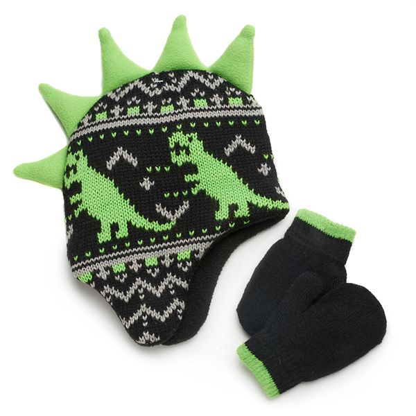 Baby Boy Dinosaur Spiked Hat Mittens Set - dino hat roblox