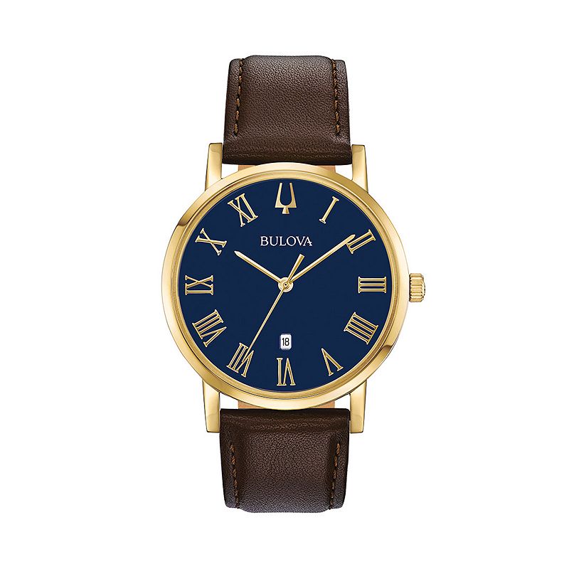 Bulova Men's Classic Slim-Profile Leather Watch - 97B177, Size: 36MM, Brown
