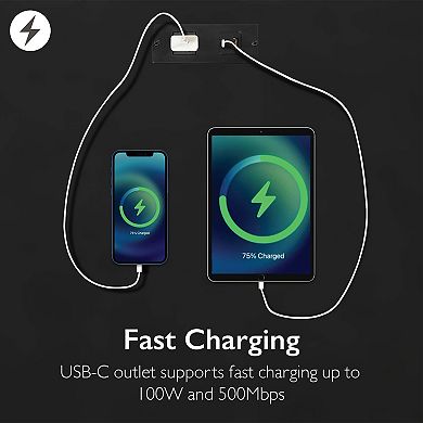 Leick Furniture Charging Station Nightstand