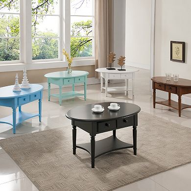 Leick Home Coastal Oval Coffee Table