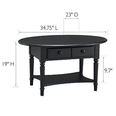Leick Home Coastal Oval Coffee Table