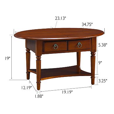 Leick Home Coastal Oval Coffee Table