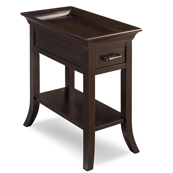 Leick Home Tray Edge Chairside End Table, Leick Chairside Lamp Table With Drawer Antique Blackout