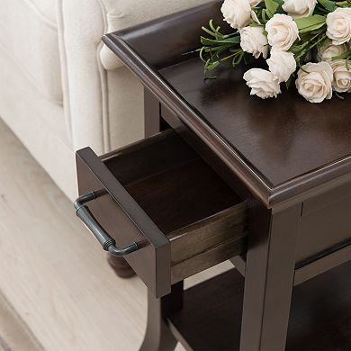 Leick Home Tray Edge Chairside End Table 