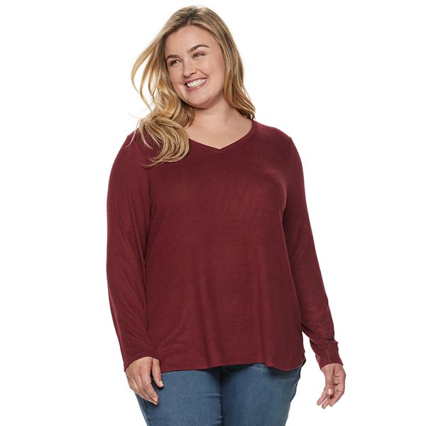 Plus Size Sonoma Goods For Life® Supersoft V-Neck Top