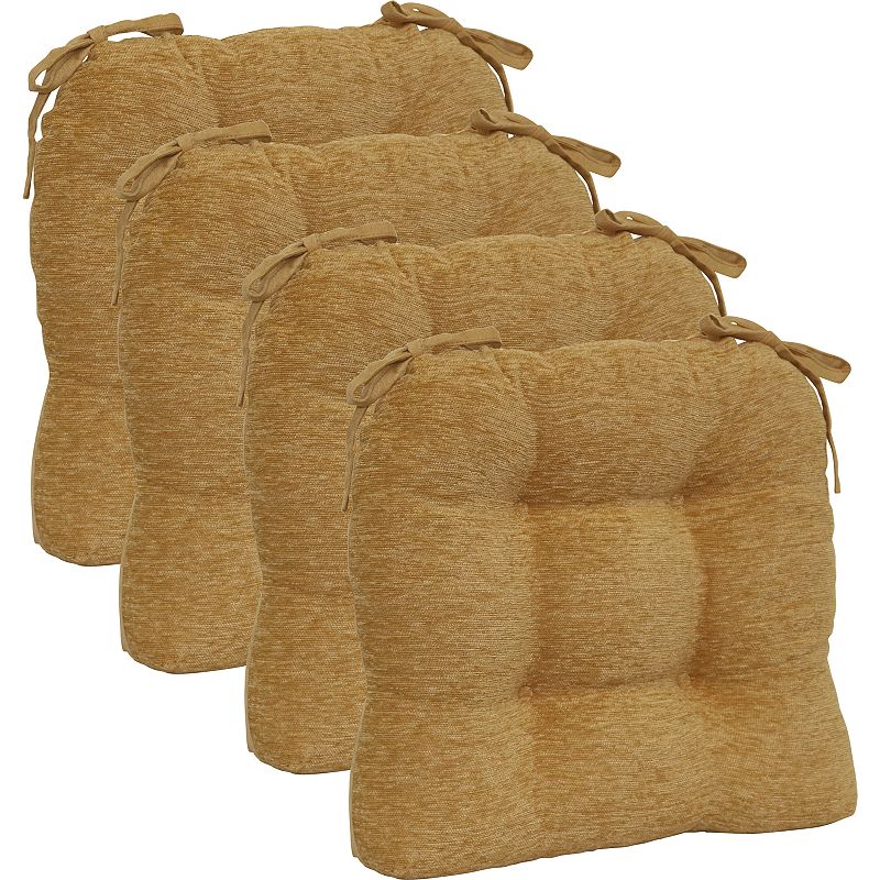 UPC 047218017109 product image for Brentwood Crown Chenille Chair Pad-4 pack, Gold | upcitemdb.com