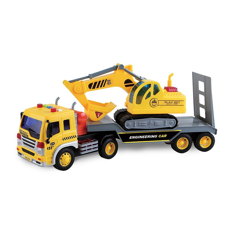 Maxx Action Long Hauler Excavator Truck  1:16 Scale with Realistic Lights & Sounds  Play Vehicle