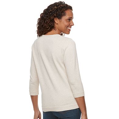 Women's Croft & Barrow® V-Neck Lightweight Sweater