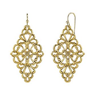 1928 Filigree Kite Drop Earrings