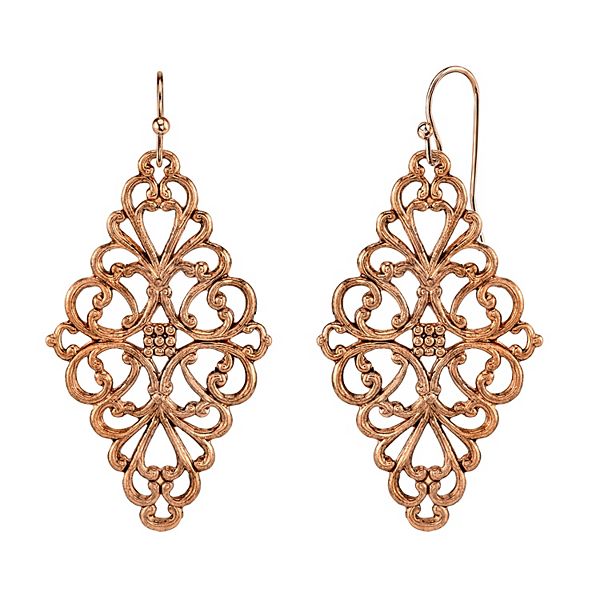 1928 Filigree Kite Drop Earrings