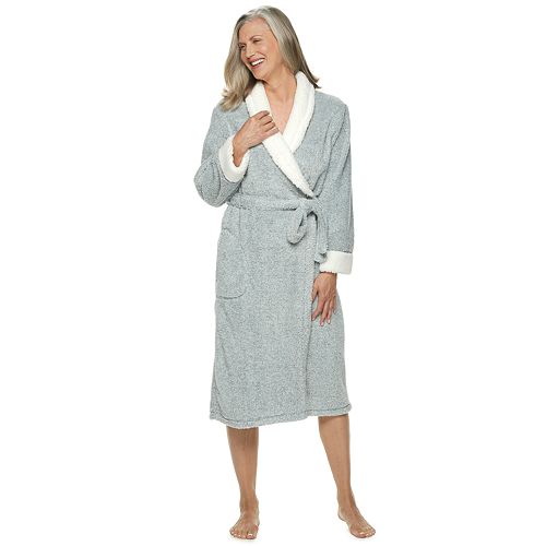Women's Croft & Barrow® Textured Plush Wrap Robe