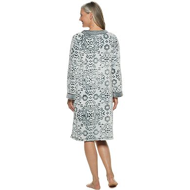 Women's Croft & Barrow® Paisley Plush Zip Robe