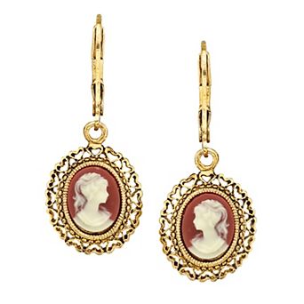 1928 Cameo Drop Earrings