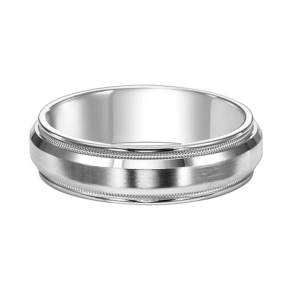 Men's 14k White Gold Milgrain Wedding Band