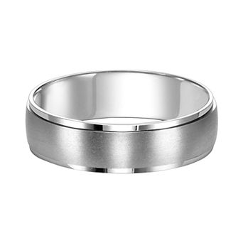 Men's AXL 14k White Gold Flat Edge Wedding Band