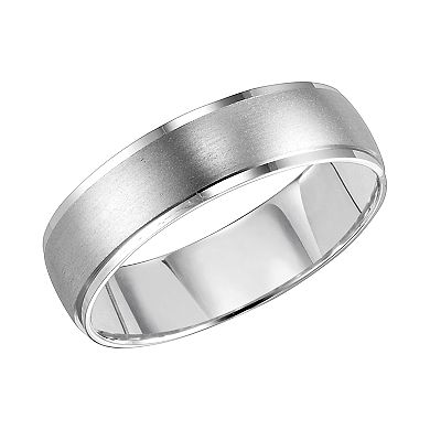 Men's AXL 14k White Gold Flat Edge Wedding Band