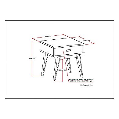 Simpli Home Draper Mid Century End Table