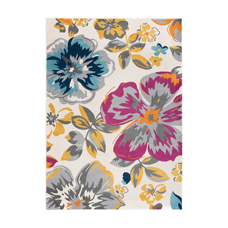 World Rug Gallery Newport Modern Floral Area Rug, Multicolor, 7.5X9.5 Ft