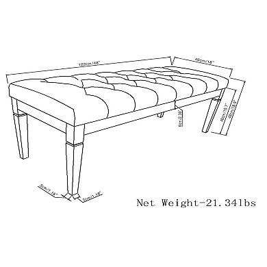 Simpli Home Waverly Tufted Ottoman Bench
