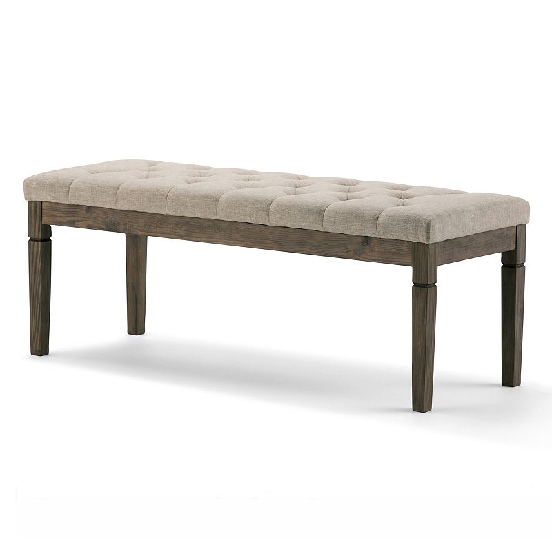 Simpli Home Waverly Tufted Bench, Natural