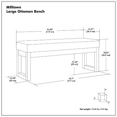 Simpli Home Milltown Large Ottoman Bench