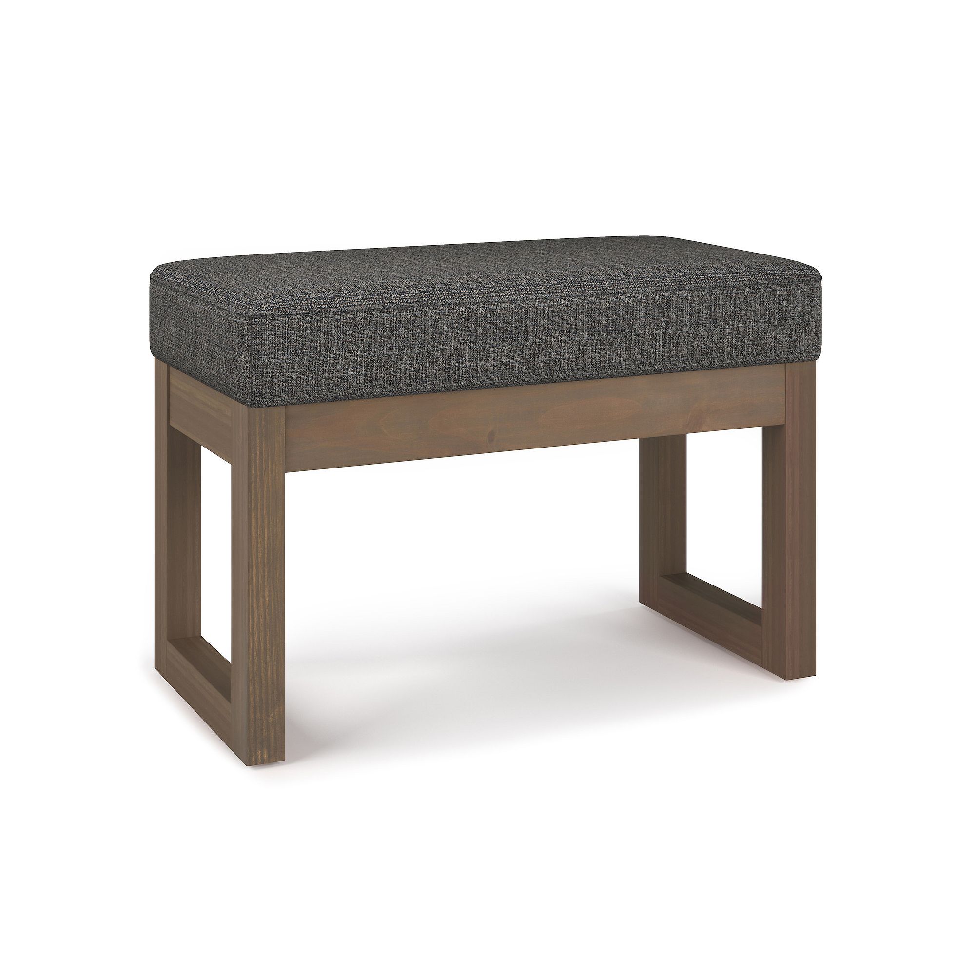 Simpli Home Milltown Contemporary Footrest Ottoman, Ebony