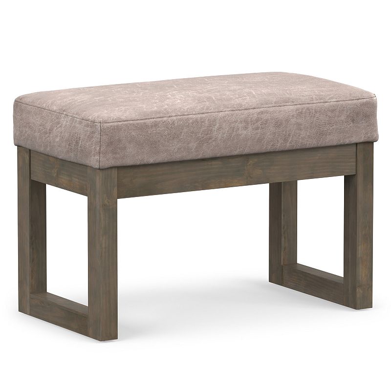 Simpli Home Milltown Contemporary Footrest Ottoman, Gray Brown