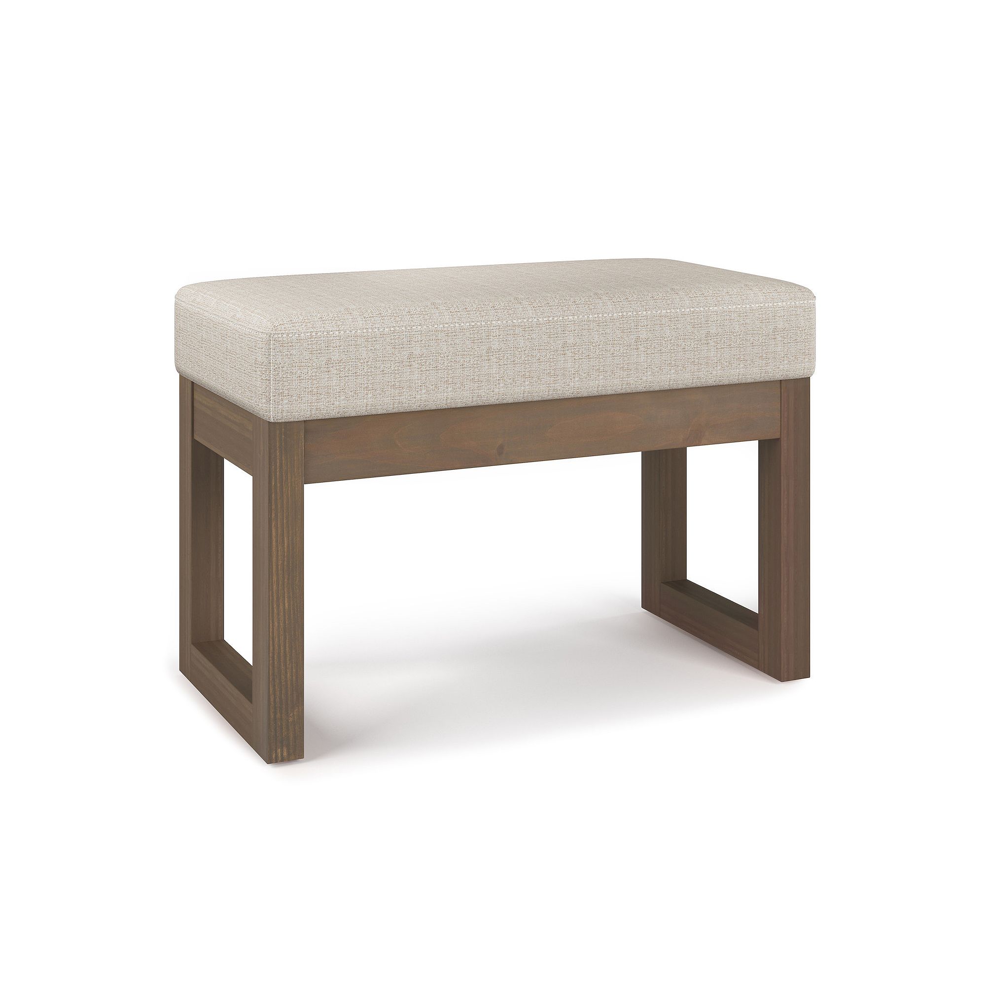 Simpli Home Milltown Contemporary Footrest Ottoman, White