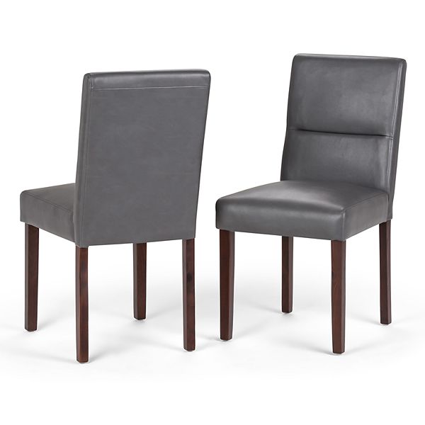 Simpli Home Ashford Parson Dining Chair, Parson Faux Leather Dining Chairs