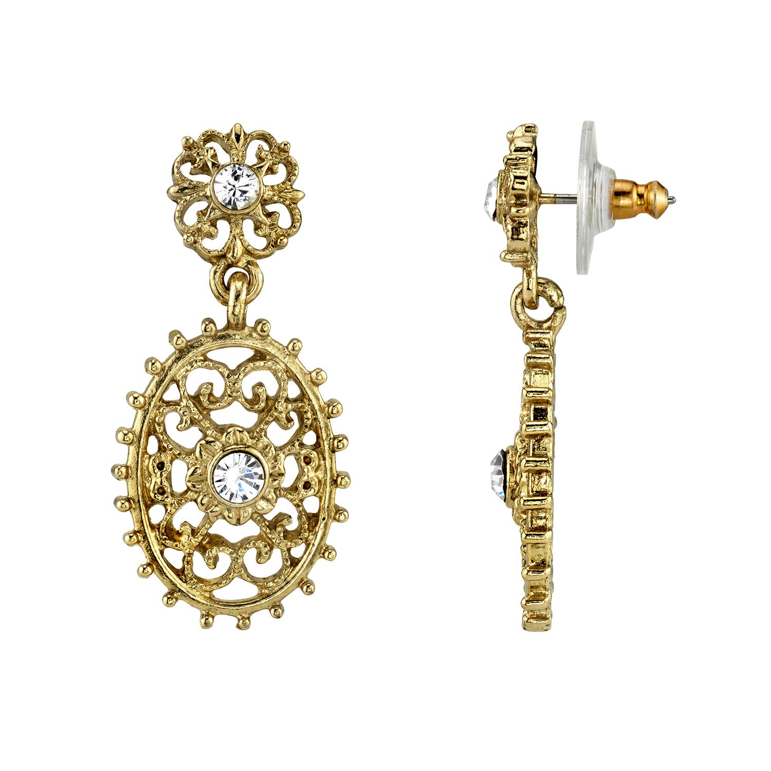 Image for Downton Abbey Simulated Crystal Filigree Drop Earrings at Kohl's.