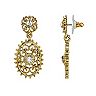 Downton Abbey Simulated Crystal Filigree Drop Earrings 