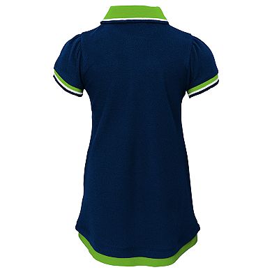 Toddler Girl Seattle Seahawks Mock-Layered Polo Dress