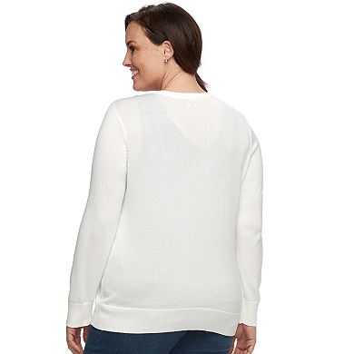 Plus Size Croft & Barrow® Essential Cardigan Sweater