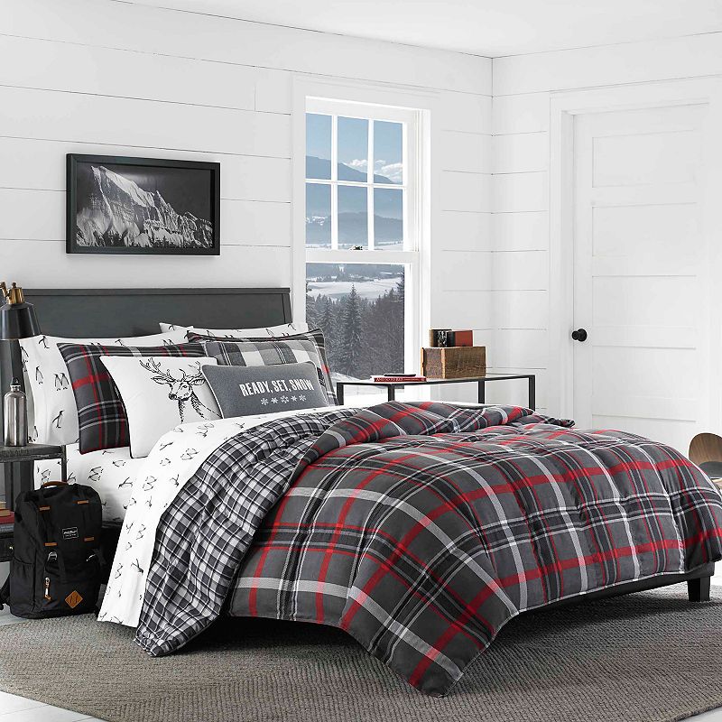 51053156 Eddie Bauer Willow Plaid Comforter Set, Grey, Full sku 51053156