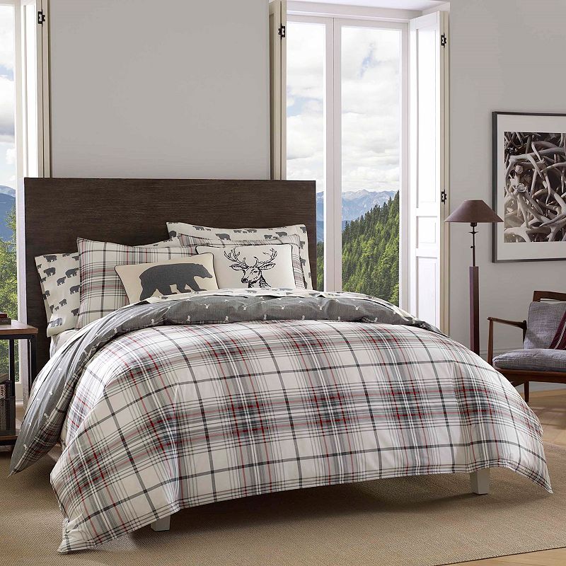 Eddie Bauer Alder Plaid Comforter Set, Grey, Twin