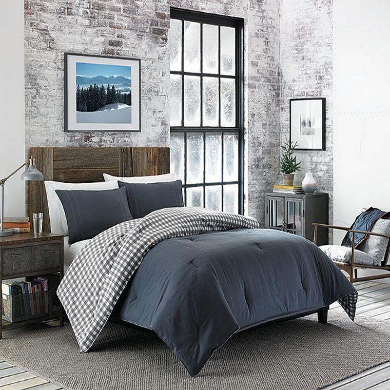 76233237 Eddie Bauer Kingston Comforter Set, Grey, Full/Que sku 76233237