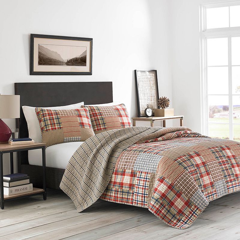 61853516 Eddie Bauer Hawthorne Quilt Set, Brown, Full/Queen sku 61853516