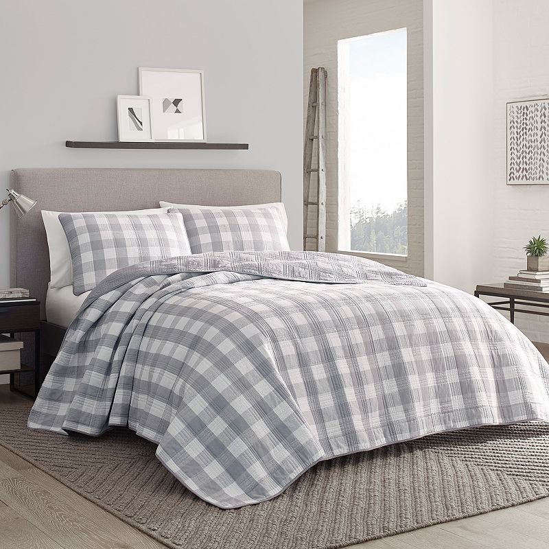 61992854 Eddie Bauer Lake House Quilt Set, Grey, King sku 61992854