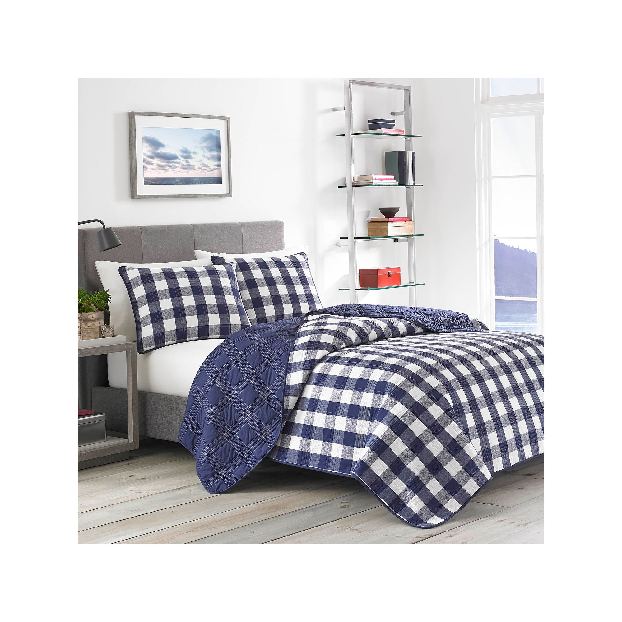 Eddie Bauer Lake House Quilt Set, Med Blue