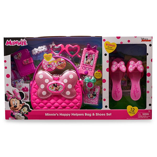 Disney Minnie Mouse Happy Helpers Girls Dual Sizes Slippers - Pink, 7-8