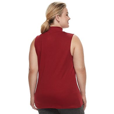 Plus Size Croft & Barrow® Sleeveless Mock Neck Top